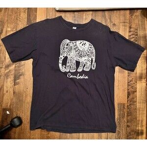 Cambodia Elephant Shirt Size XL 100% Cotton